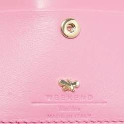 Pre Owned Weekend Max Mara Pink Lace and Leather Card Holder