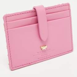 Pre Owned Weekend Max Mara Pink Lace and Leather Card Holder