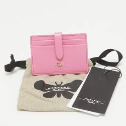 Pre Owned Weekend Max Mara Pink Lace and Leather Card Holder