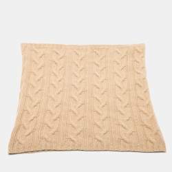 Pre Owned Weekend Max Mara Beige Wool Cable-Knit Scarf