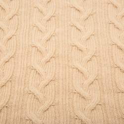 Pre Owned Weekend Max Mara Beige Wool Cable-Knit Scarf