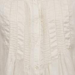 Weekend Max Mara Beige Ramie Pleated Blouse M