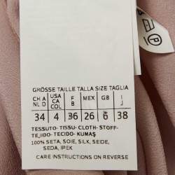 Pre Owned Weekend Max Mara Pink Silk Tie-Neck Shirt S