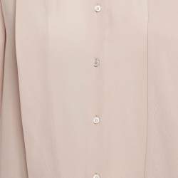 Pre Owned Weekend Max Mara Pink Silk Tie-Neck Shirt S