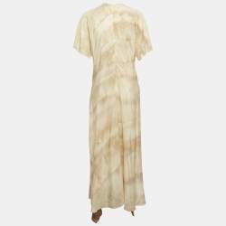 Pre Owned Weekend Max Mara Beige Printed Front Pocket Maxi Dress M