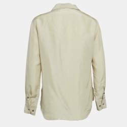 Weekend Max Mara Beige Silk Button Front Shirt M