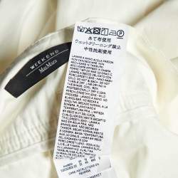 Weekend Max Mara White Cotton Belted Maxi Skirt L