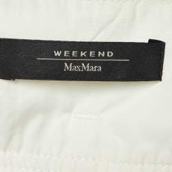 Weekend Max Mara White Cotton Belted Maxi Skirt L