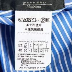 Weekend Max Mara Blue Striped Cotton Long Shirt Dress M