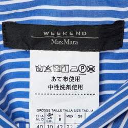 Weekend Max Mara Blue Striped Cotton Long Shirt Dress M