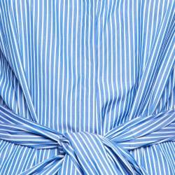 Weekend Max Mara Blue Striped Cotton Long Shirt Dress M