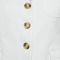 Weekend Max Mara Off White Gabardine Button Front Jacket M