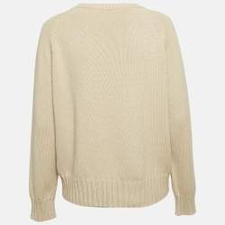 Pre Owned Weekend Max Mara Beige Knit Long Sleeve Sweater M