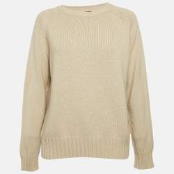 Pre Owned Weekend Max Mara Beige Knit Long Sleeve Sweater M