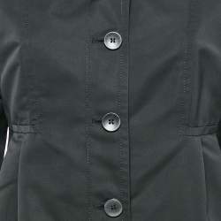 Weekend Max Mara Black Synthetic Pleated Mid-Length Coat M
