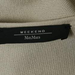 Weekend Max Mara Grey Knit and Silk Layered Top L