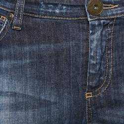 Weekend Max Mara Blue Embellished Denim Skinny Cropped Jeans S Waist 28"