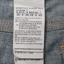Weekend Max Mara Blue Embellished Denim Skinny Cropped Jeans S Waist 28"