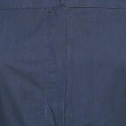 Pre Owned Weekend Max Mara Navy Blue Cotton Cape Sleeve Button Front Shirt Dress S