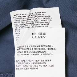 Pre Owned Weekend Max Mara Navy Blue Cotton Cape Sleeve Button Front Shirt Dress S