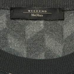 Weekend Max Mara Grey Zig Zag Lurex Knit Co-Ord Set M