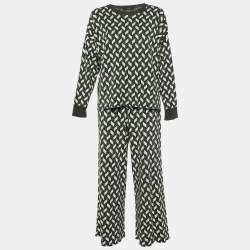 Weekend Max Mara Grey Zig Zag Lurex Knit Co-Ord Set M