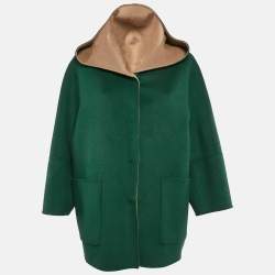 Weekend Max Mara Beige Wool Hooded Falco Coat M
