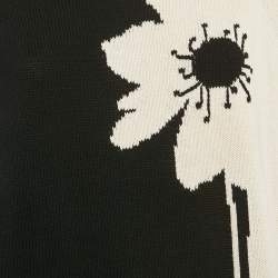 Weekend Max Mara Black/Off-White Intarsia Knit Long Sleeve Sweater L