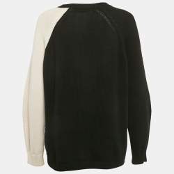 Weekend Max Mara Black/Off-White Intarsia Knit Long Sleeve Sweater L