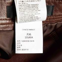 Pre Owned Weekend Max Mara Brown Leather Mini Skirt XS