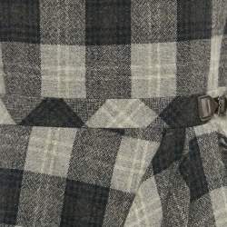 Weekend Max Mara Grey Plaid Wool Short Dress M