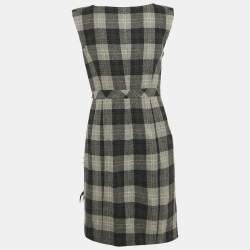 Weekend Max Mara Grey Plaid Wool Short Dress M