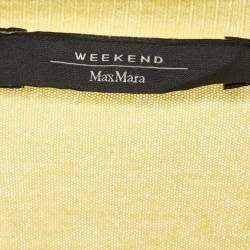 Pre Owned Weekend Max Mara Yellow Knit Cropped Cardigan M