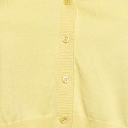Pre Owned Weekend Max Mara Yellow Knit Cropped Cardigan M