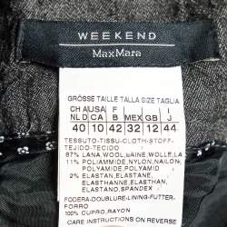 Weekend Max Mara Charcoal Grey Wool & Lace Detail Mini Skirt M