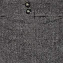 Weekend Max Mara Charcoal Grey Wool & Lace Detail Mini Skirt M