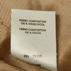 Pre Owned Weekend Max Mara Beige Wool Double Breasted Long Coat S