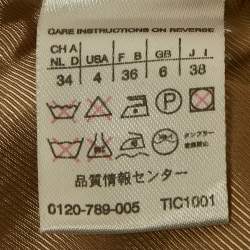 Pre Owned Weekend Max Mara Beige Wool Double Breasted Long Coat S