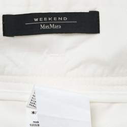 Weekend Max Mara White Cotton Pleated Maxi Skirt L