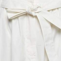 Weekend Max Mara White Cotton Pleated Maxi Skirt L