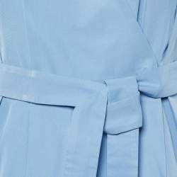 Pre Owned فستان ويكإيند ماكس مارا قطن ممزوج أزرق بحزام مقاس كبير (كبير)