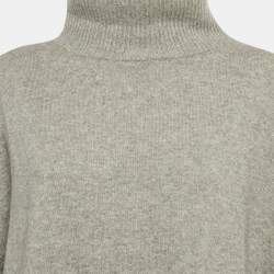 Weekend Max Mara Grey Knit Turtle Neck Sweater One Size
