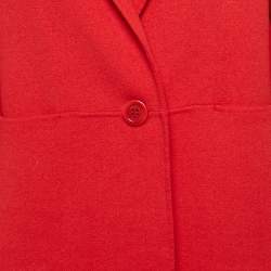 Weekend Max Mara Red Felt Mid-Length Coat L
