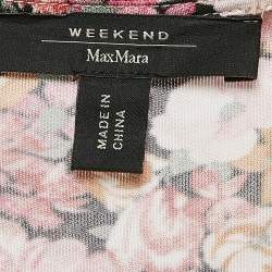 Weekend Max Mara Orange/Pink Floral Print Jersey Short Dress XS