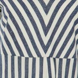Weekend Max Mara Blue/White Striped Jersey Midi Dress L