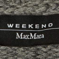 Weekend Max Mara Grey Cable Knit Tasseled Turtleneck Sweater M