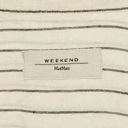 Pre Owned Weekend Max Mara Cream Striped Linen Shirt M
