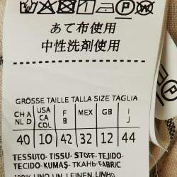 Pre Owned Weekend Max Mara Cream Striped Linen Shirt M