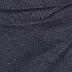 Weekend Max Mara Blue Stretch Denim Ruched Pencil Skirt S