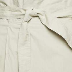 Pre Owned Weekend Max Mara Sage Green Cotton Pleated Wrap Skirt M